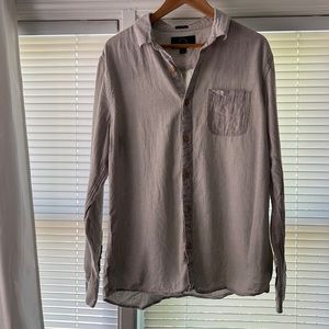 Mens L Tall grey button down shirt. Ever Tide brand